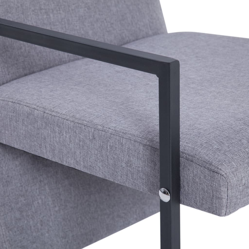 Fauteuil avec pieds chromés gris clair tissu - XIOS