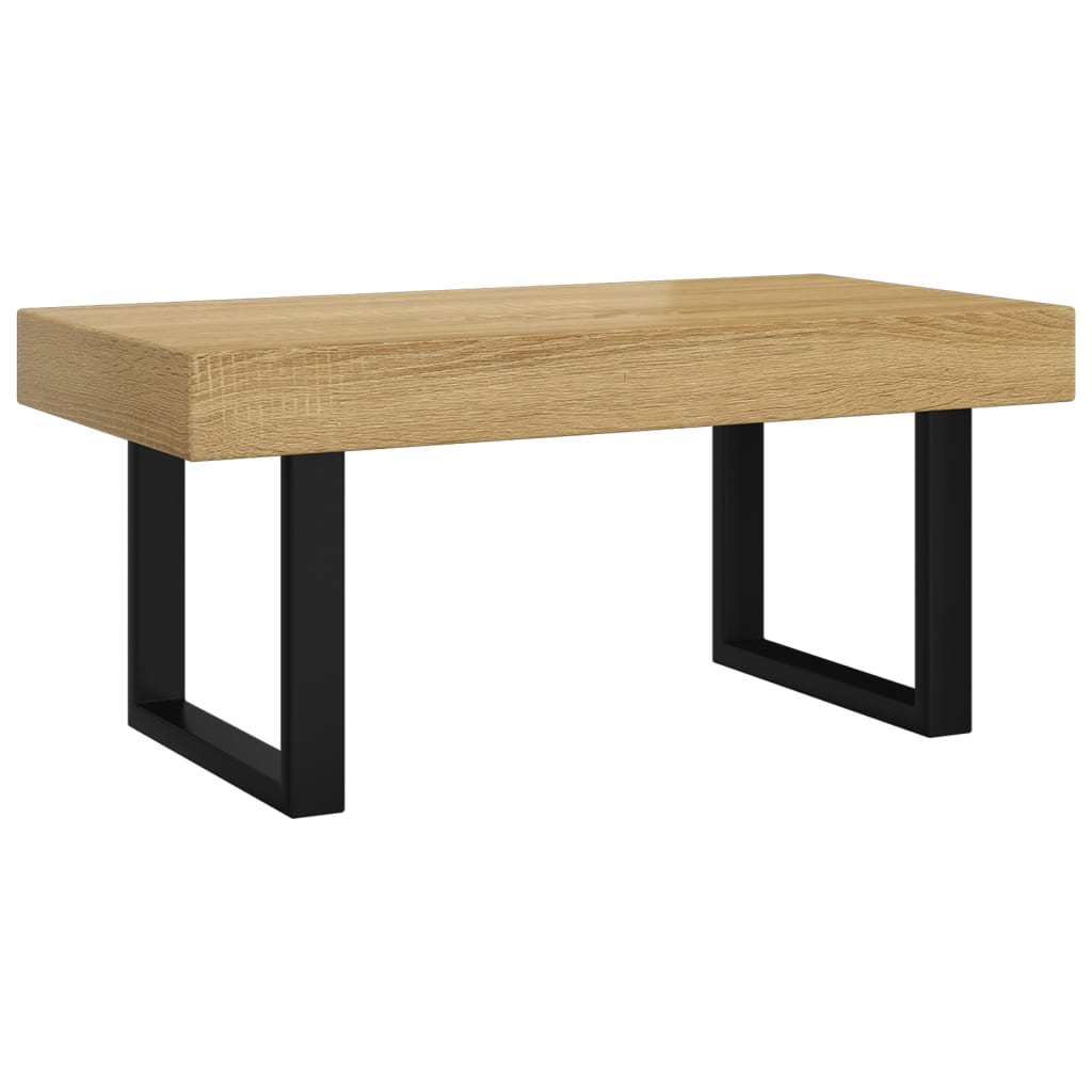 Table basse Marron clair et noir 90x45x40 cm MDF et fer - XIOS