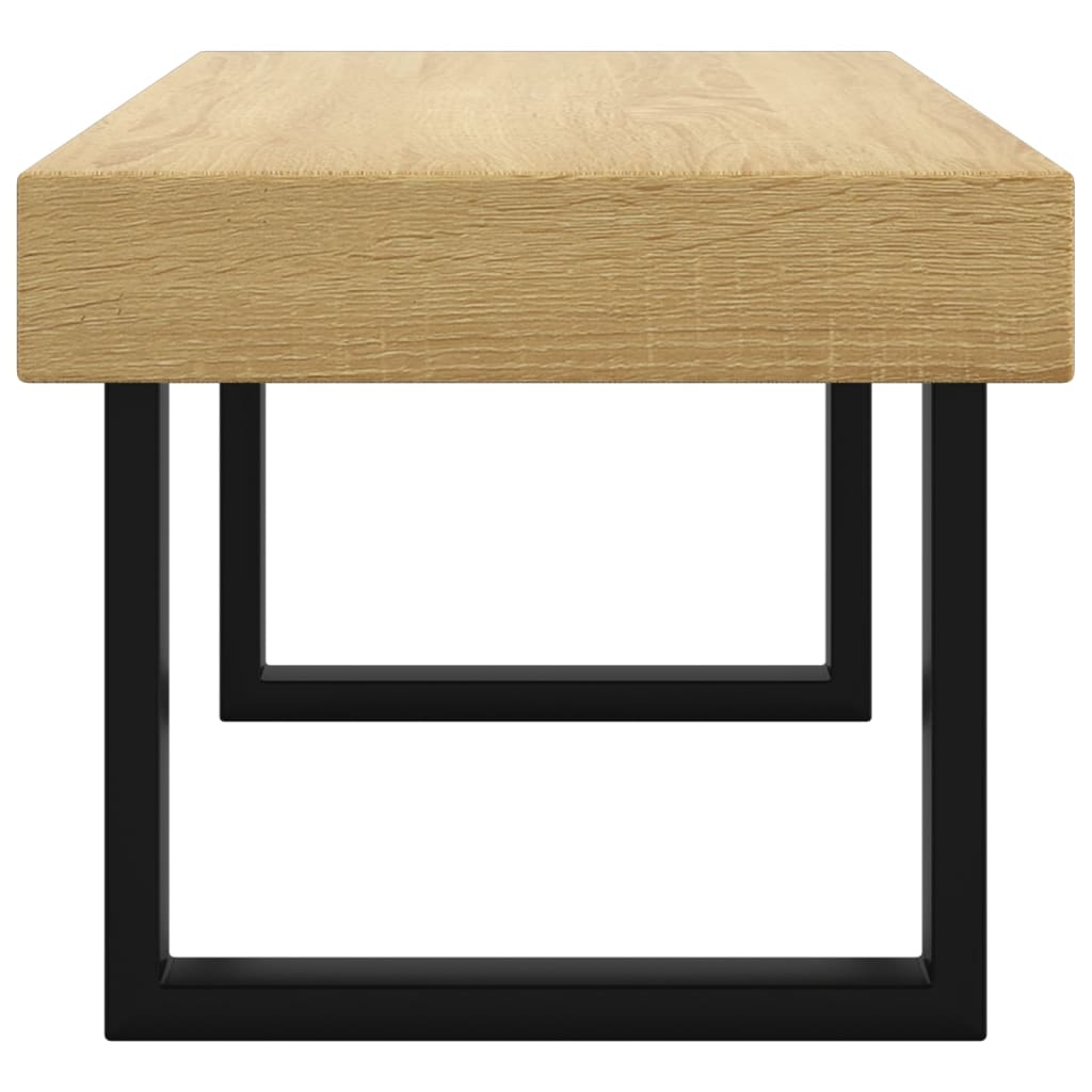 Table basse Marron clair et noir 90x45x40 cm MDF et fer - XIOS