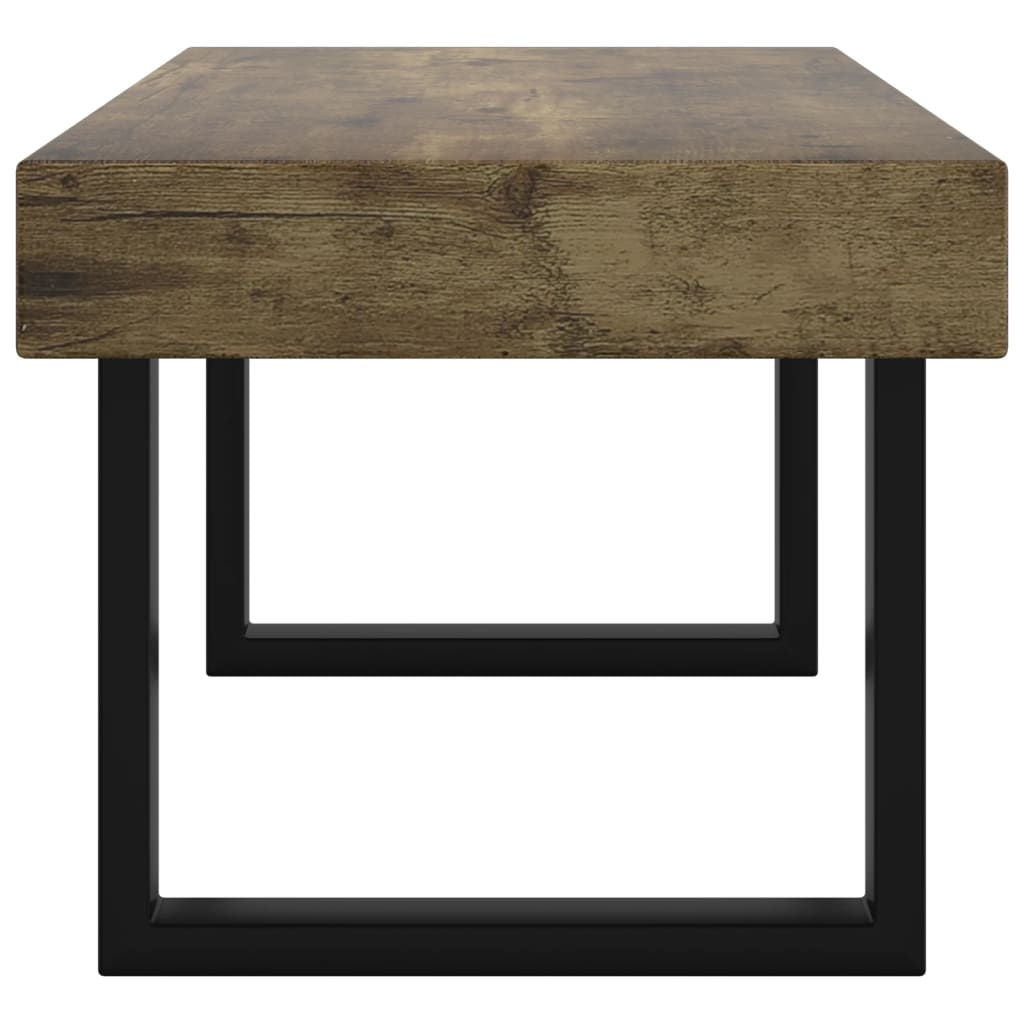 Table basse Marron foncé et noir 90x45x40 cm MDF et fer - XIOS