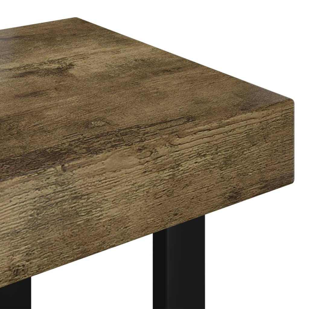 Table basse Marron foncé et noir 90x45x40 cm MDF et fer - XIOS
