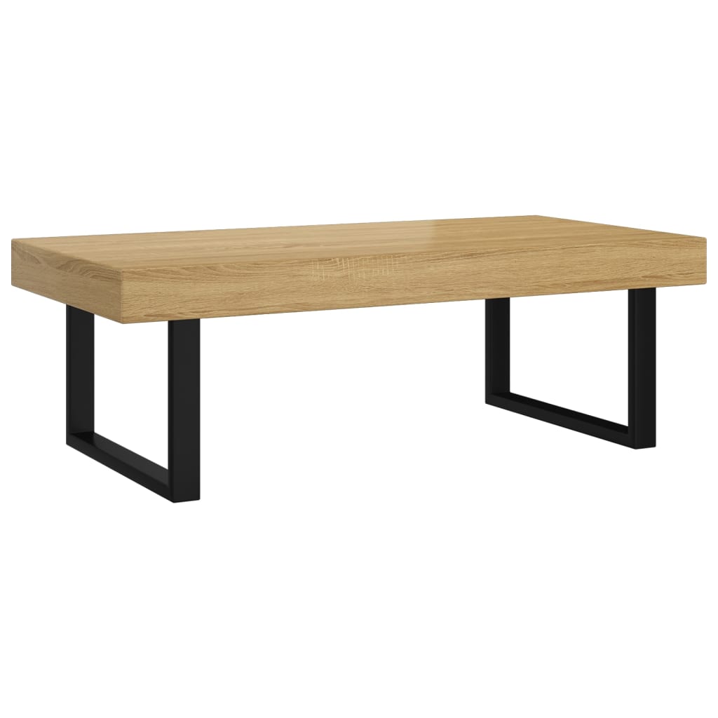 Table basse Marron clair et noir 120x60x40 cm MDF et fer - XIOS