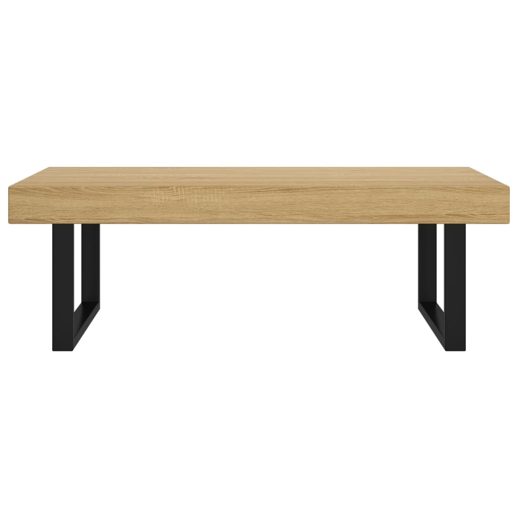 Table basse Marron clair et noir 120x60x40 cm MDF et fer - XIOS