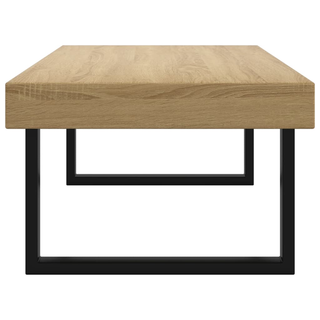 Table basse Marron clair et noir 120x60x40 cm MDF et fer - XIOS