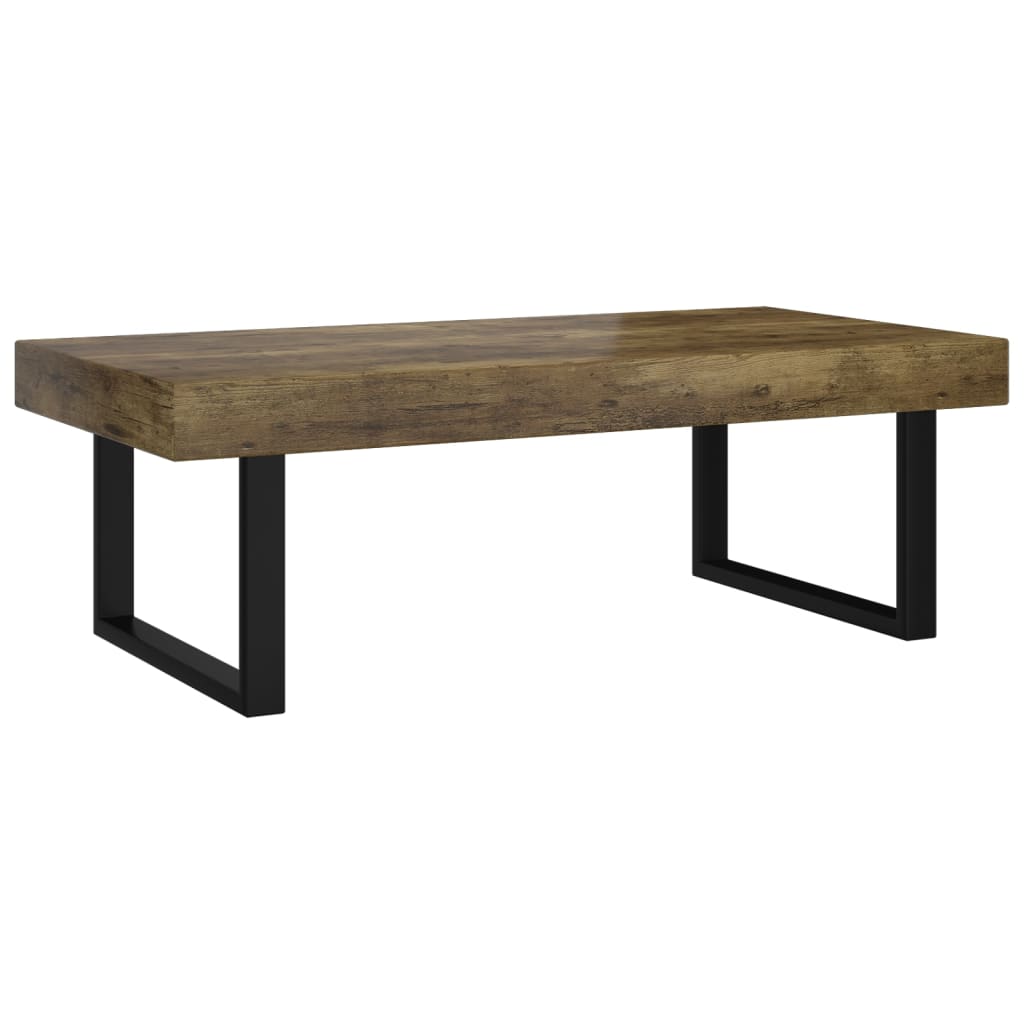 Table basse Marron foncé et noir 120x60x40 cm MDF et fer - XIOS