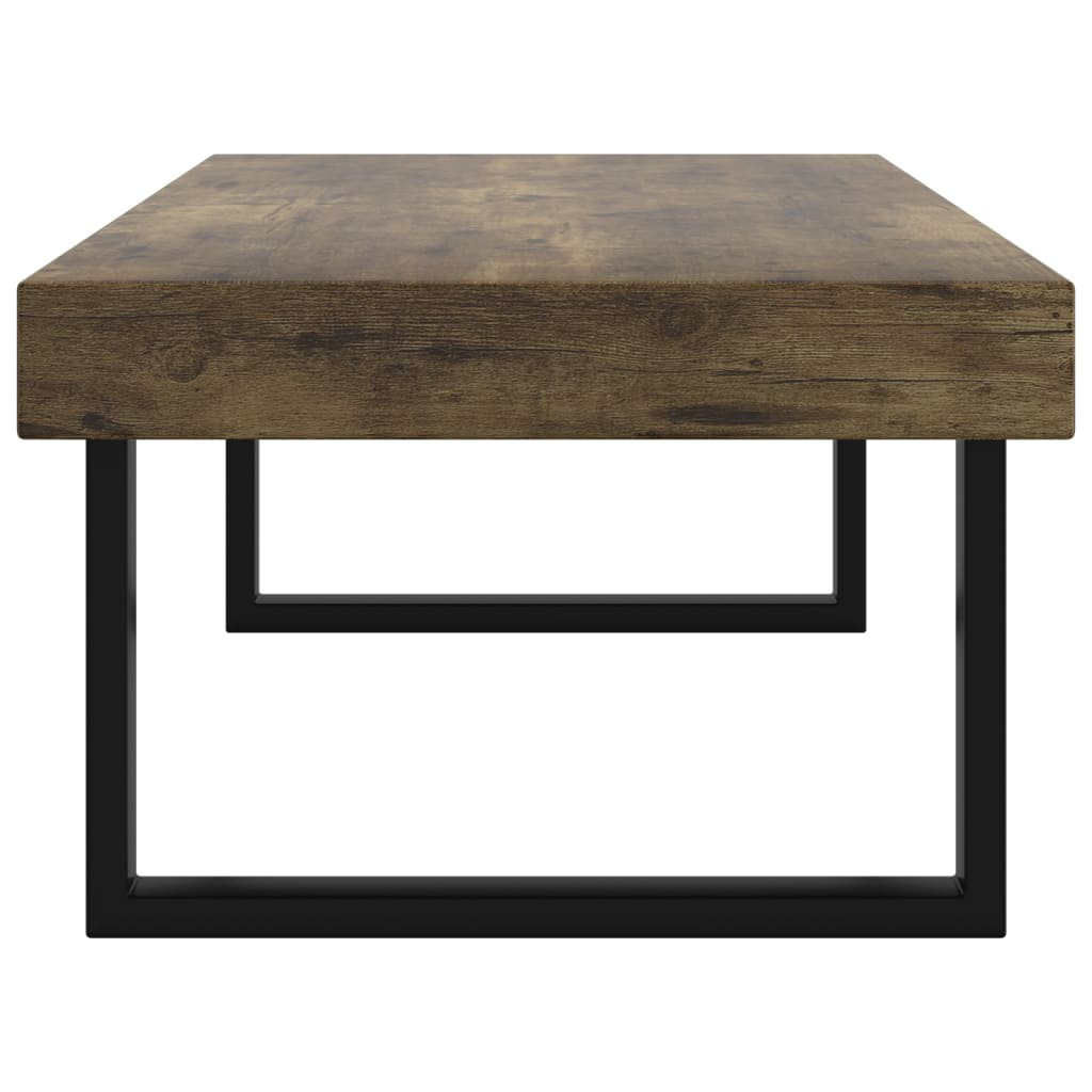 Table basse Marron foncé et noir 120x60x40 cm MDF et fer - XIOS