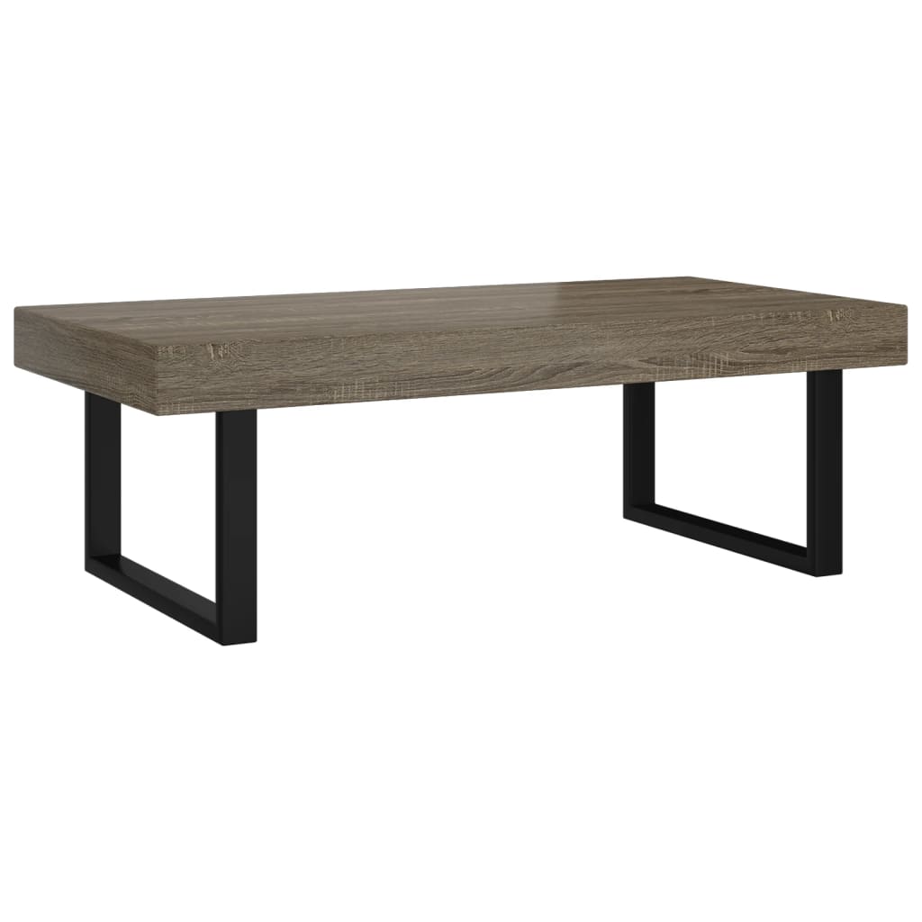 Table basse Gris et noir 120x60x40 cm MDF et fer - XIOS