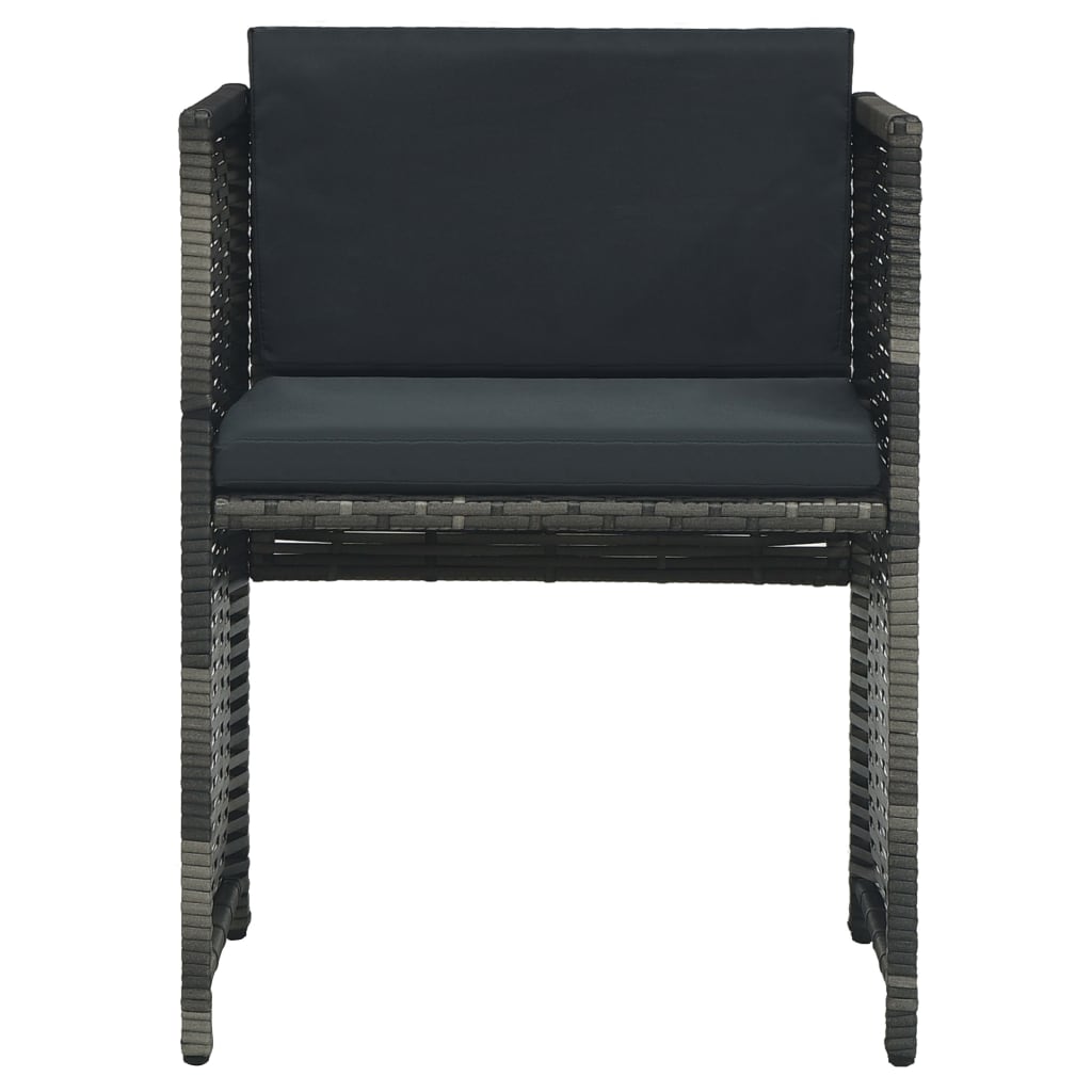 Ensemble de bistro 3 pcs avec coussins Résine tressée Gris - XIOS
