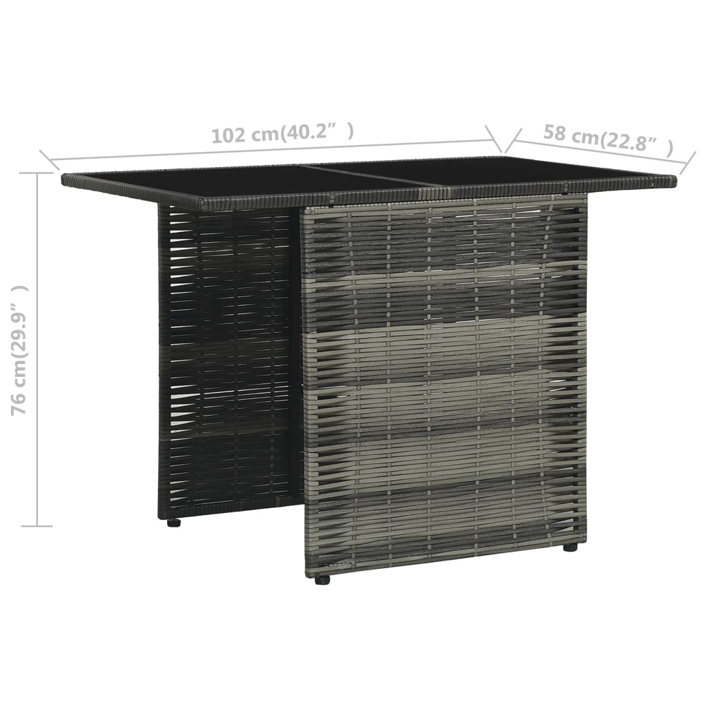 Ensemble de bistro 3 pcs avec coussins Résine tressée Gris - XIOS