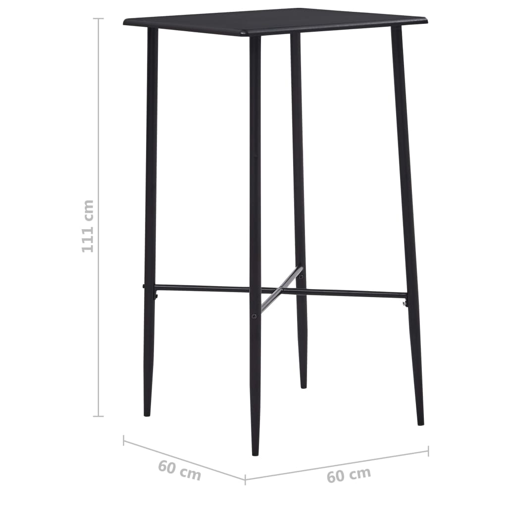 Table de bar Noir 60x60x111 cm MDF - XIOS