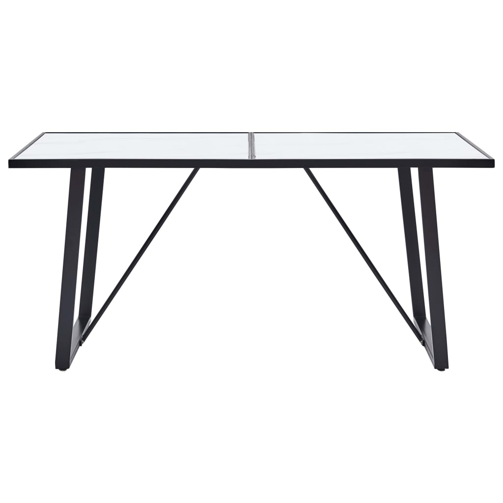 Table de salle à manger Blanc 160x80x75 cm Verre trempé - XIOS