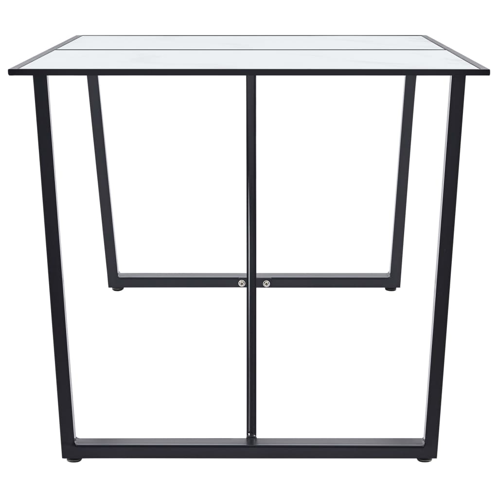 Table de salle à manger Blanc 160x80x75 cm Verre trempé - XIOS