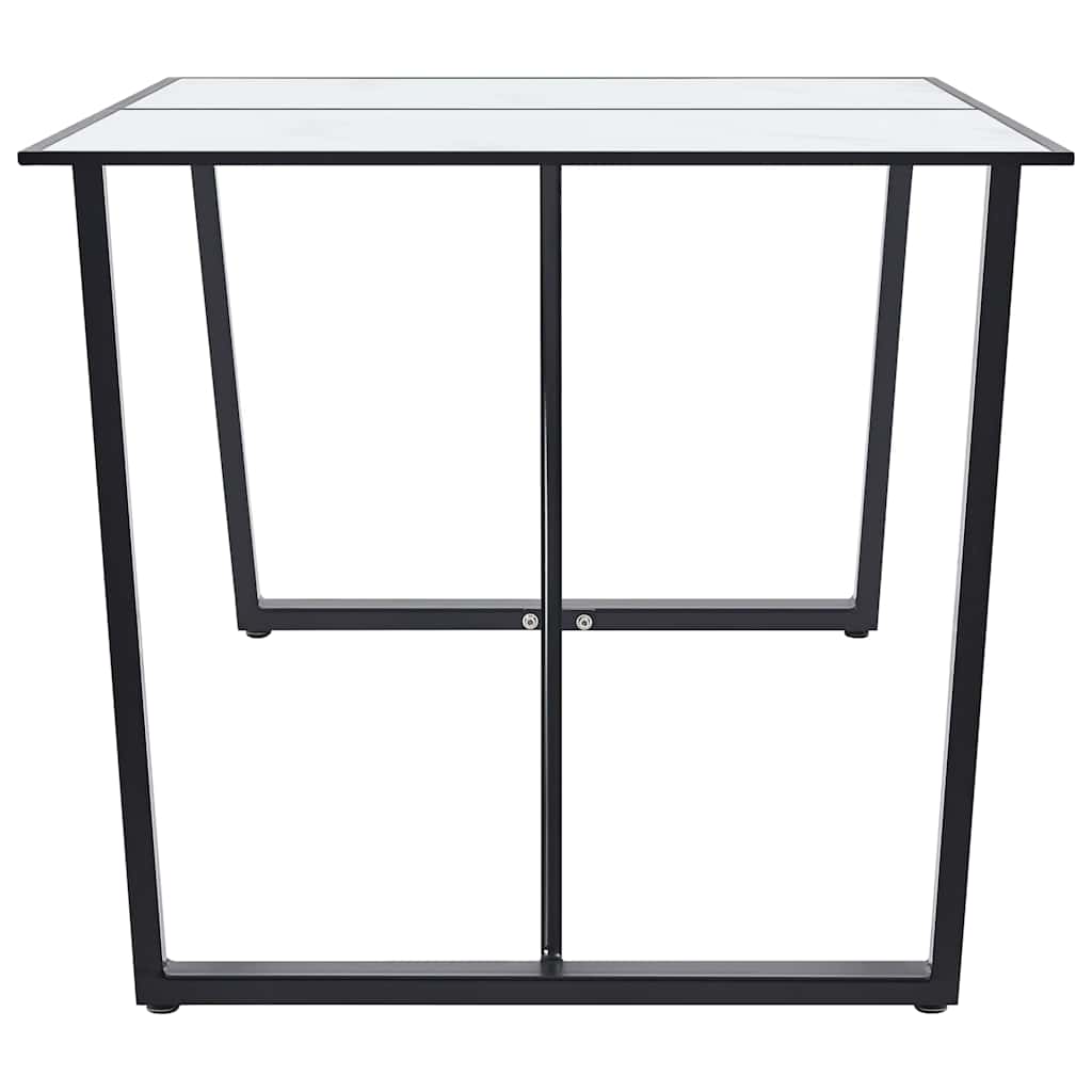 Table de salle à manger Blanc 160x80x75 cm Verre trempé