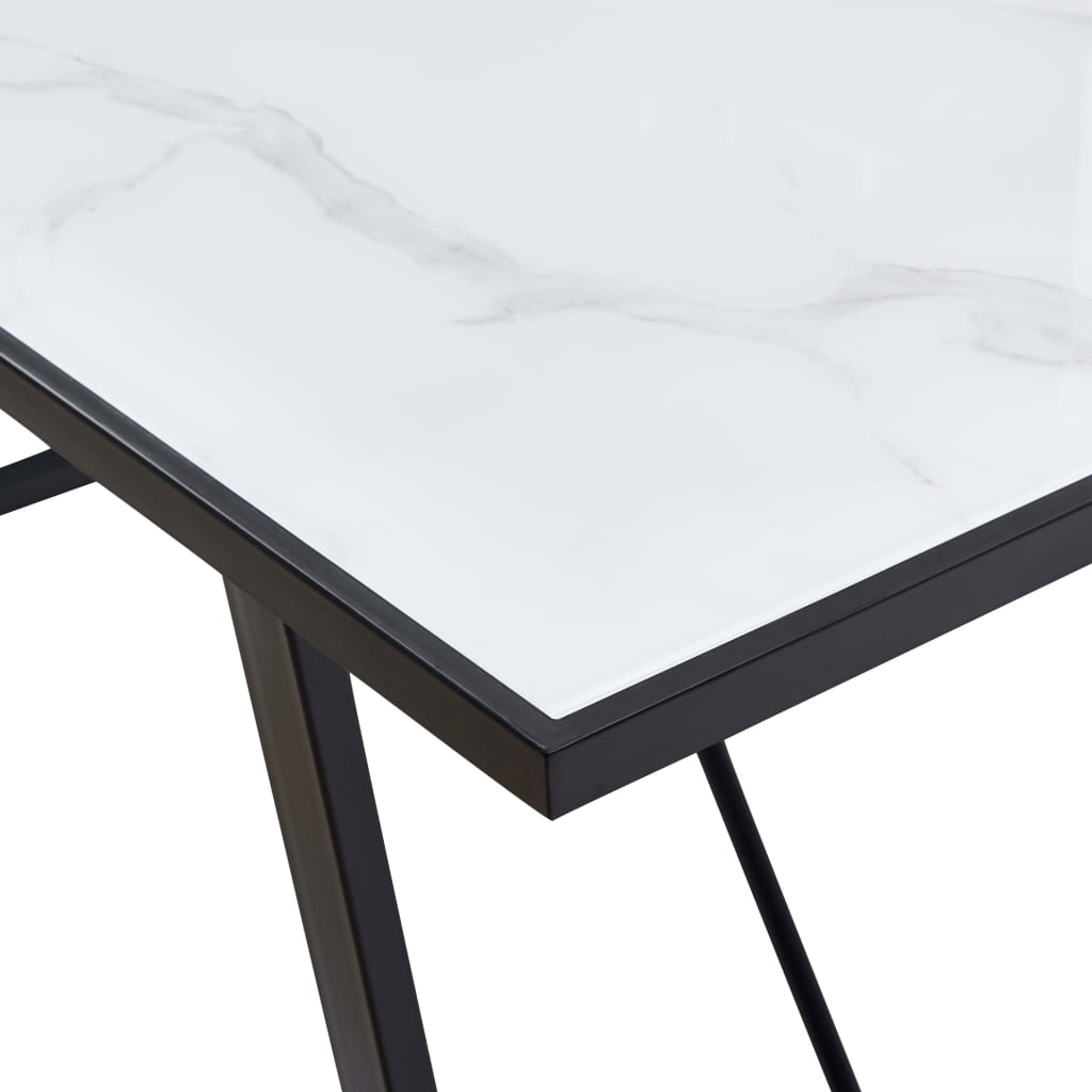 Table de salle à manger Blanc 160x80x75 cm Verre trempé - XIOS