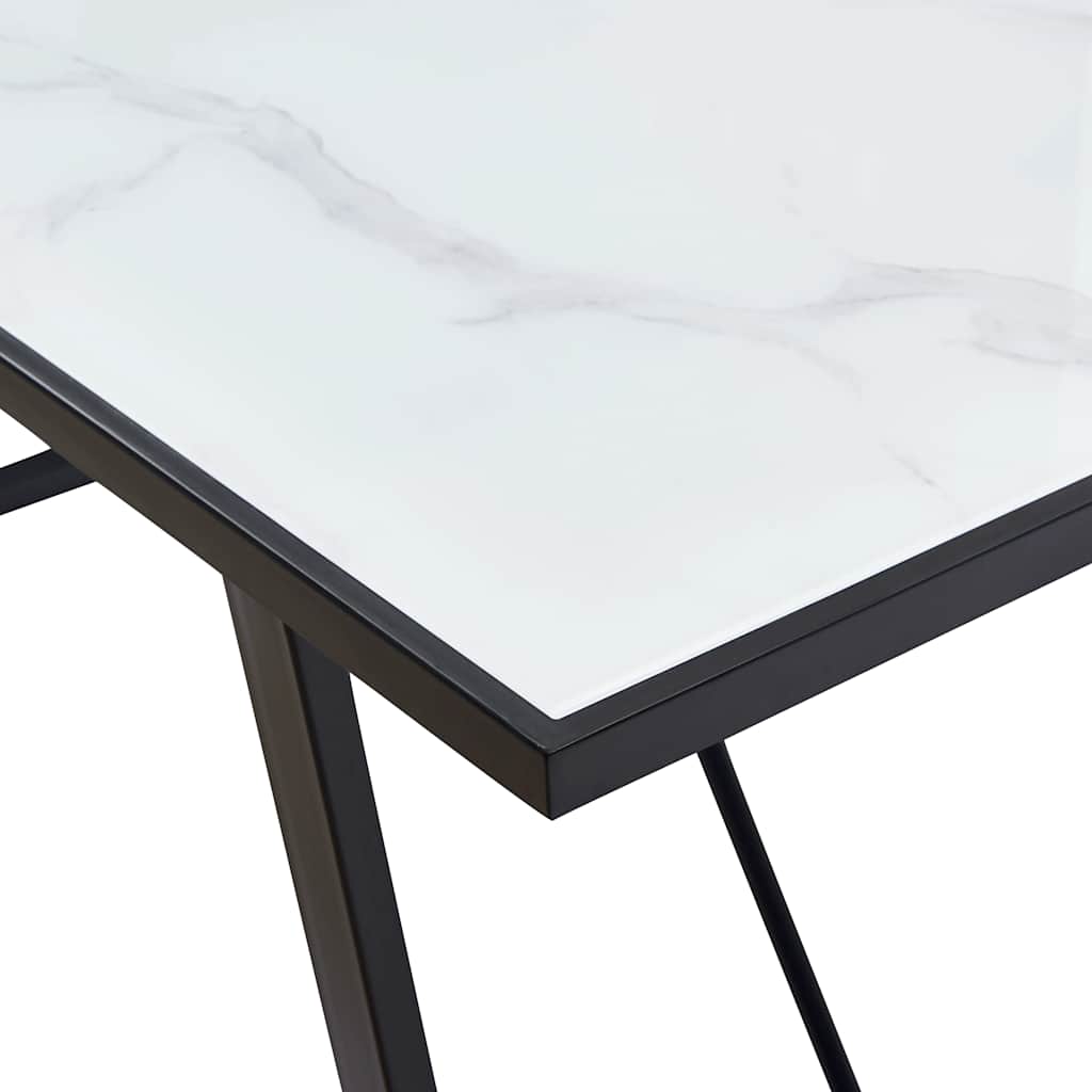 Table de salle à manger Blanc 160x80x75 cm Verre trempé