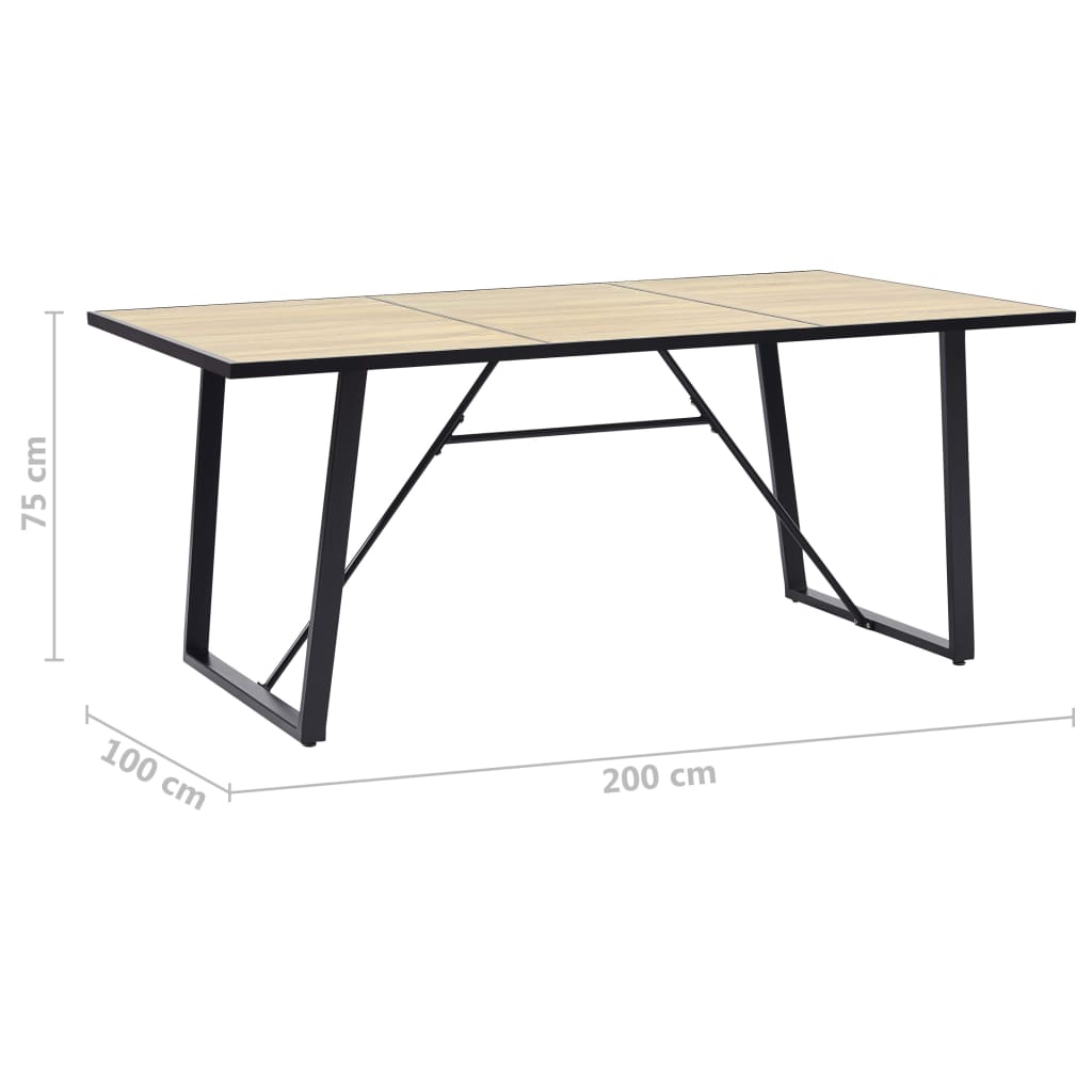 Table de salle à manger Chêne 200x100x75 cm MDF