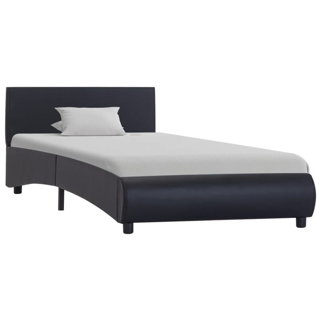Cadre de lit avec LED sans matelas noir similicuir 90x200 cm - XIOS