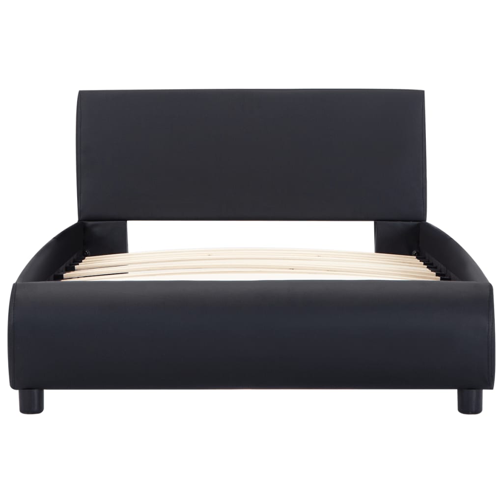 Cadre de lit avec LED sans matelas noir similicuir 90x200 cm - XIOS