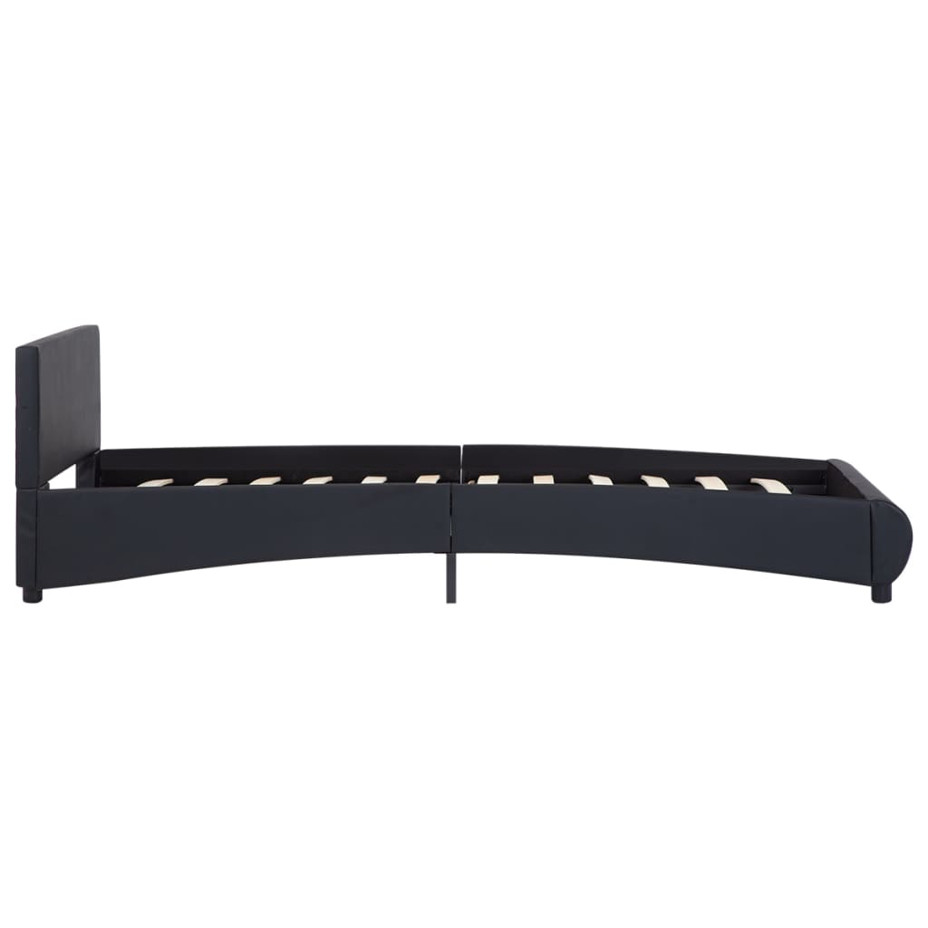 Cadre de lit avec LED sans matelas noir similicuir 90x200 cm - XIOS