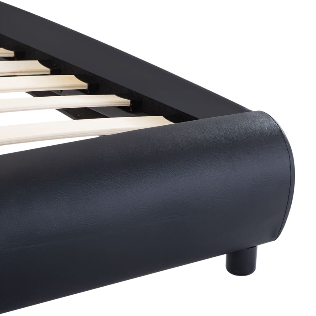 Cadre de lit avec LED sans matelas noir similicuir 90x200 cm - XIOS
