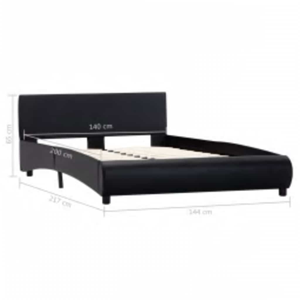 Cadre de lit avec LED sans matelas noir 140x200 cm - XIOS