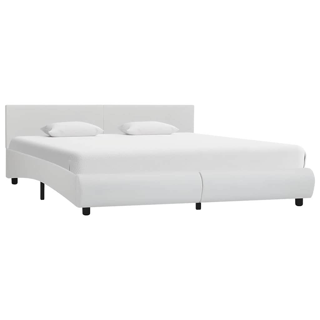 Cadre de lit avec LED sans matelas blanc 160x200 cm