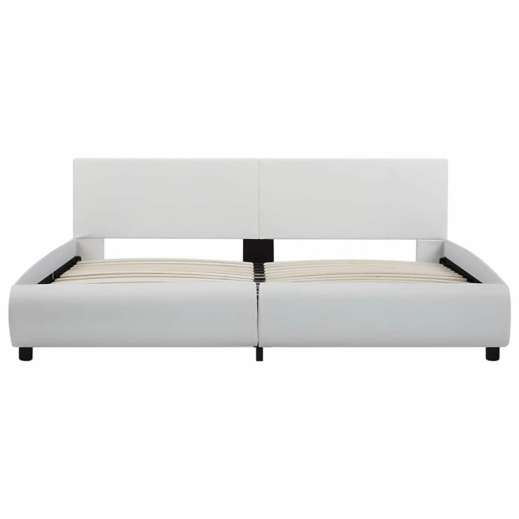 Cadre de lit avec LED sans matelas blanc 160x200 cm