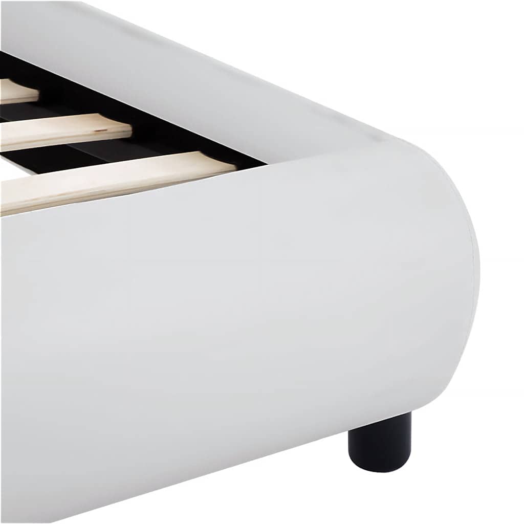 Cadre de lit avec LED sans matelas blanc 160x200 cm