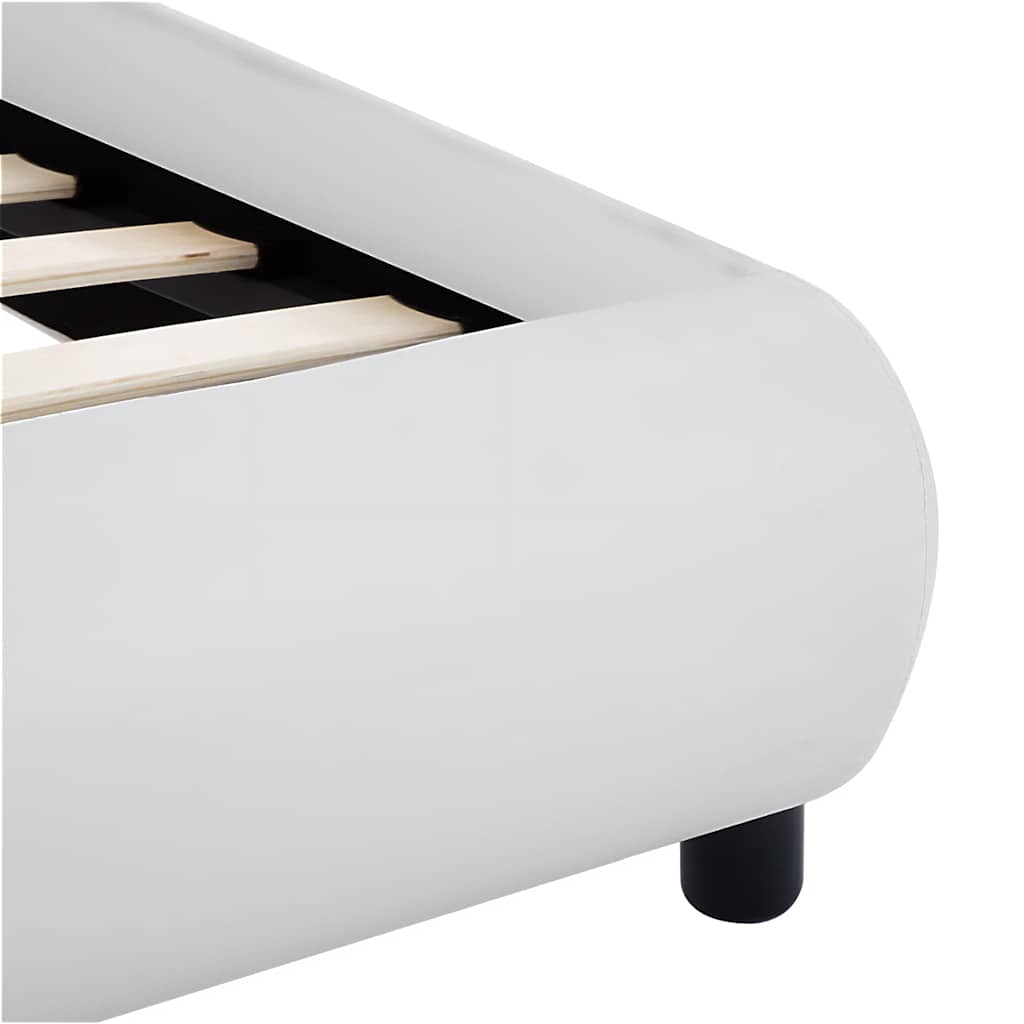 Cadre de lit avec LED sans matelas blanc 160x200 cm