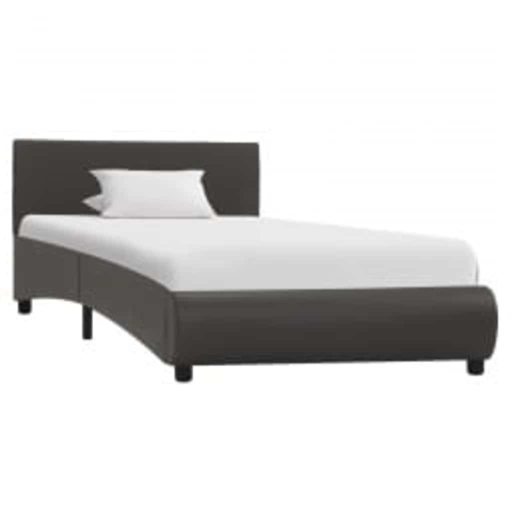 Cadre de lit avec LED sans matelas Gris Similicuir 100x200 cm - XIOS