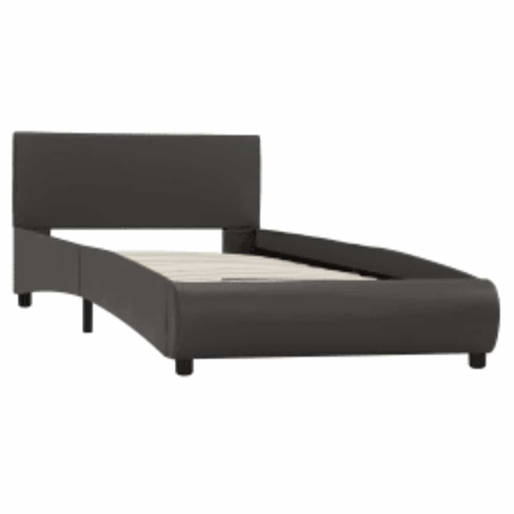 Cadre de lit avec LED sans matelas Gris Similicuir 100x200 cm - XIOS