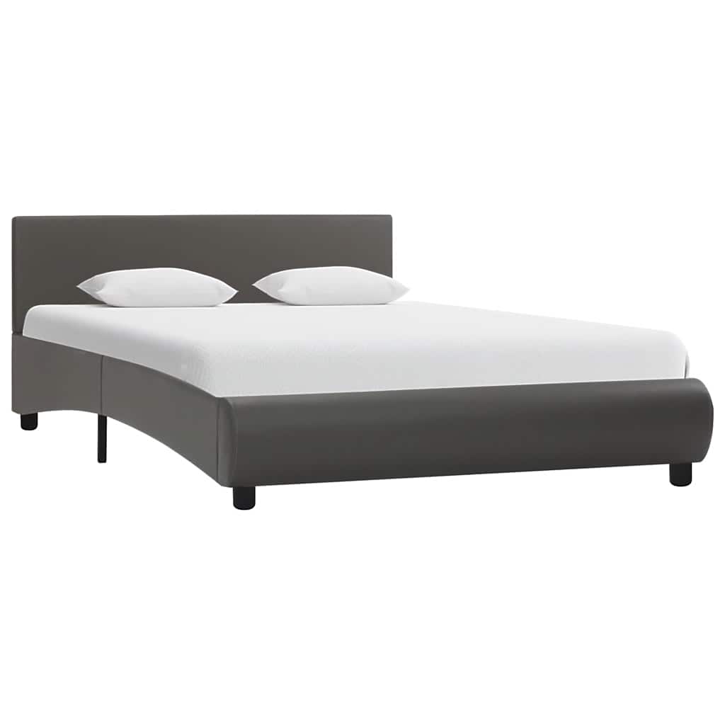 Cadre de lit avec LED Gris Similicuir 120 x 200 cm - XIOS
