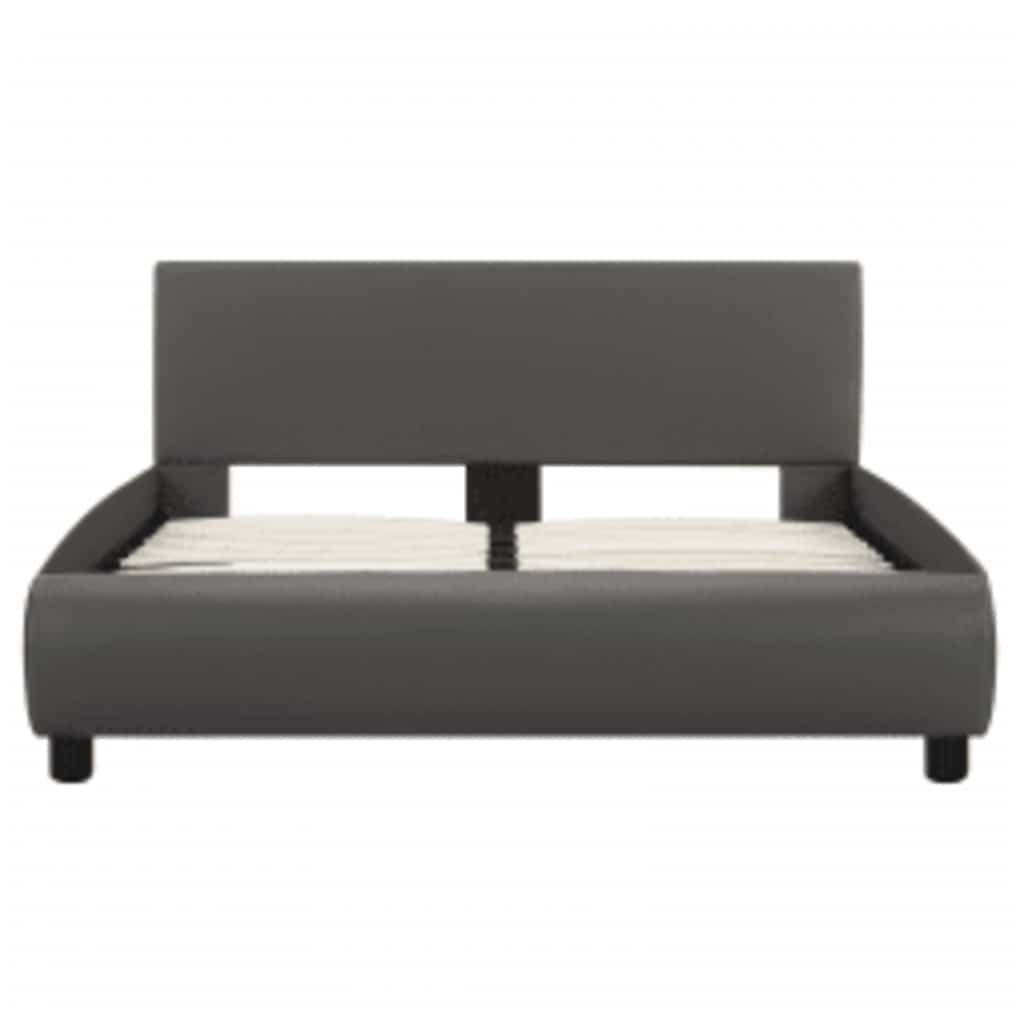 Cadre de lit avec LED sans matelas gris similicuir 140x200 cm - XIOS