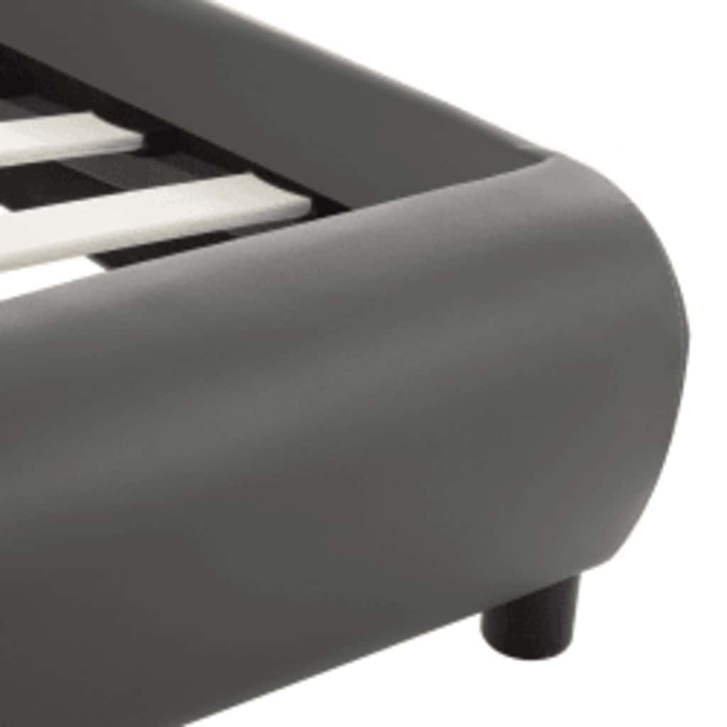 Cadre de lit avec LED sans matelas gris similicuir 140x200 cm - XIOS