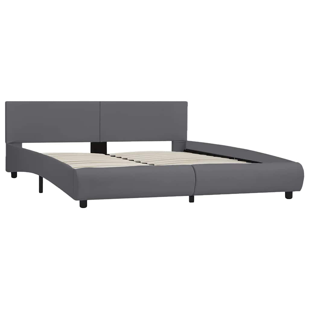 Cadre de lit avec LED sans matelas Gris Similicuir 180x200 cm - XIOS