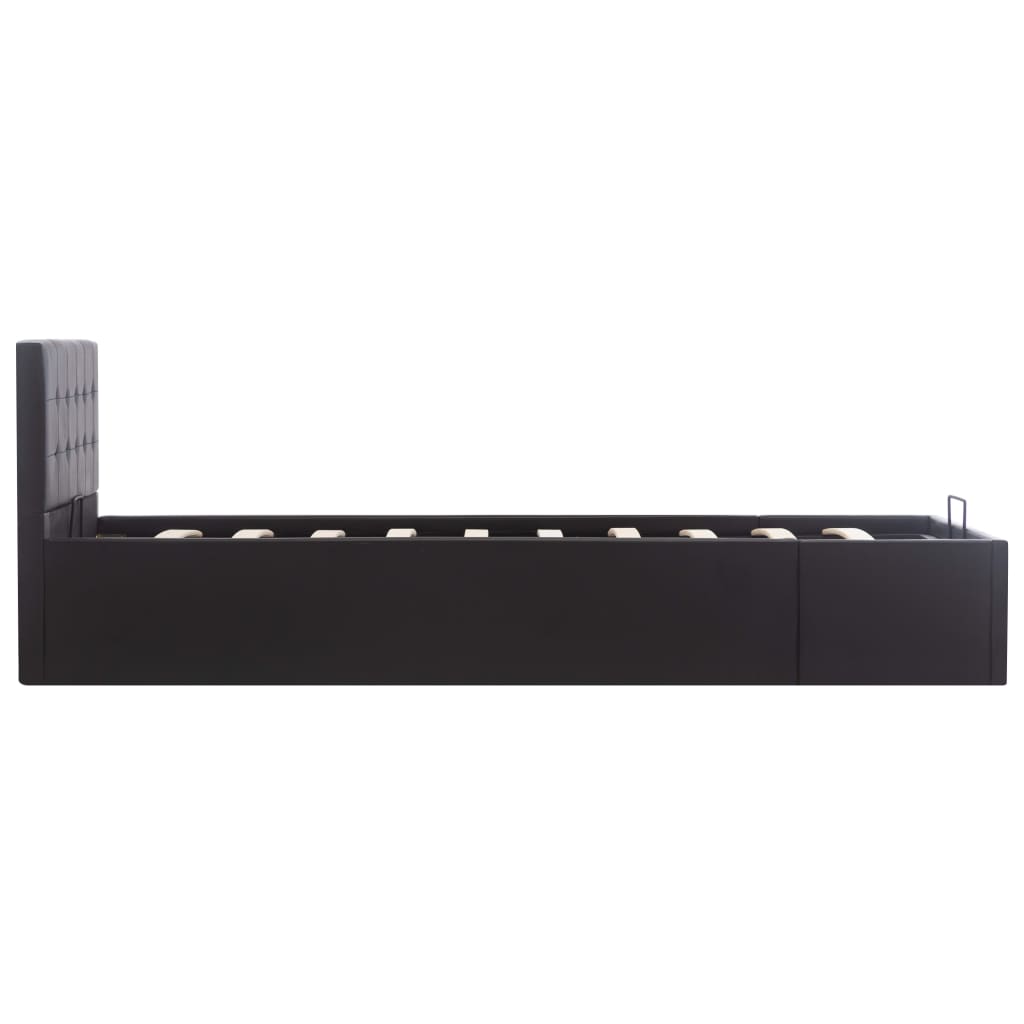 Cadre de lit à rangement hydraulique Noir Similicuir 90x200 cm - XIOS