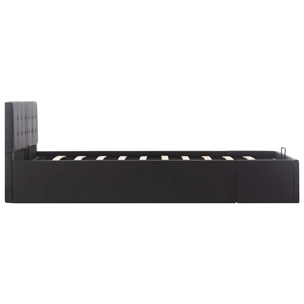 Cadre de lit à rangement hydraulique Noir Similicuir 120x200 cm - XIOS
