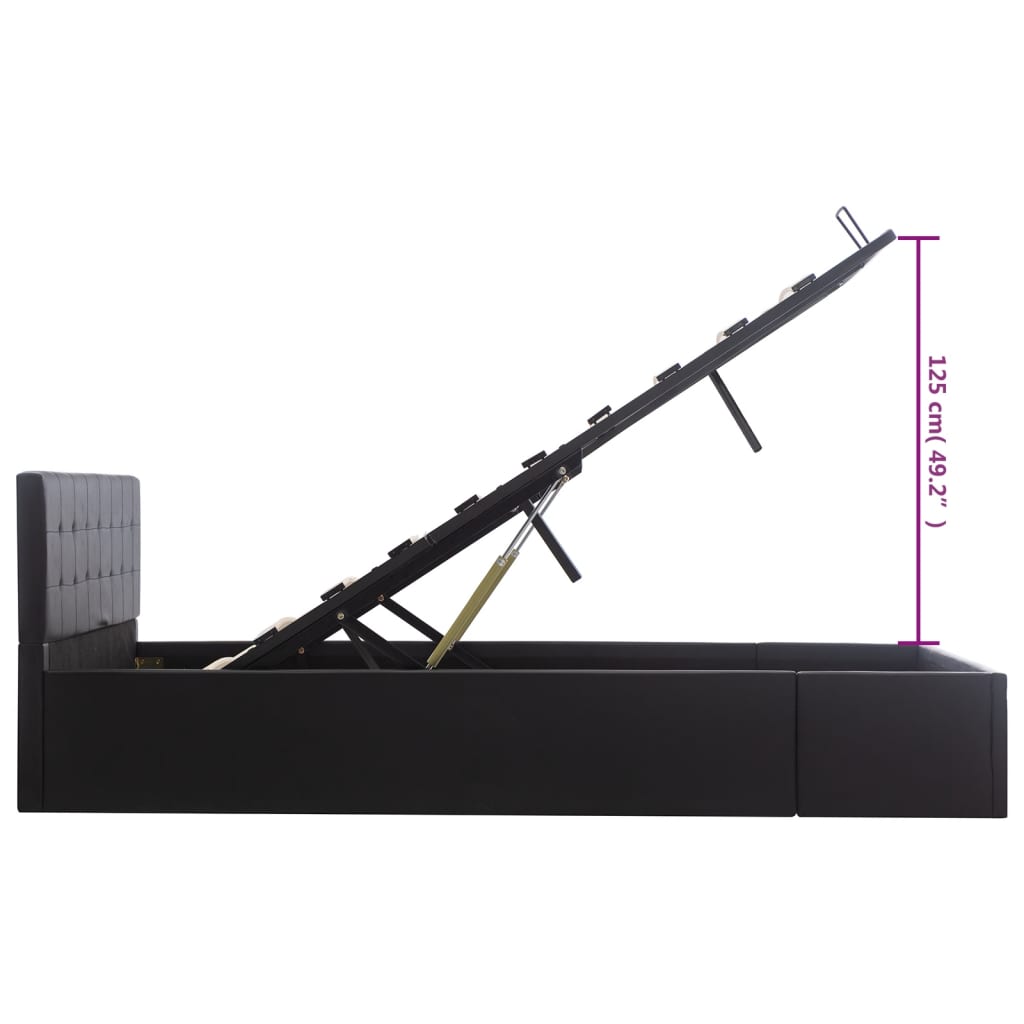 Cadre de lit avec rangement hydraulique 140x200 cm similicuir - XIOS