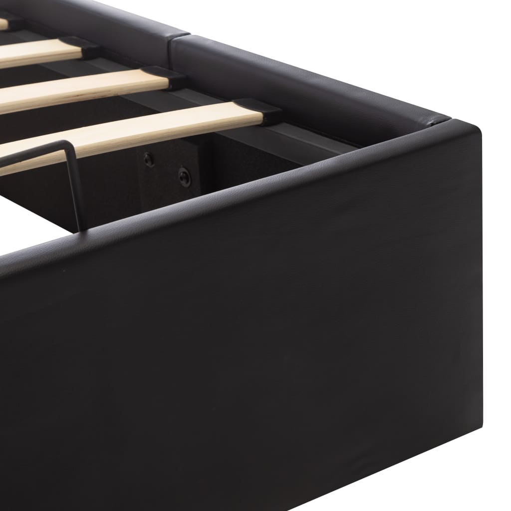 Cadre de lit avec rangement hydraulique 140x200 cm similicuir - XIOS