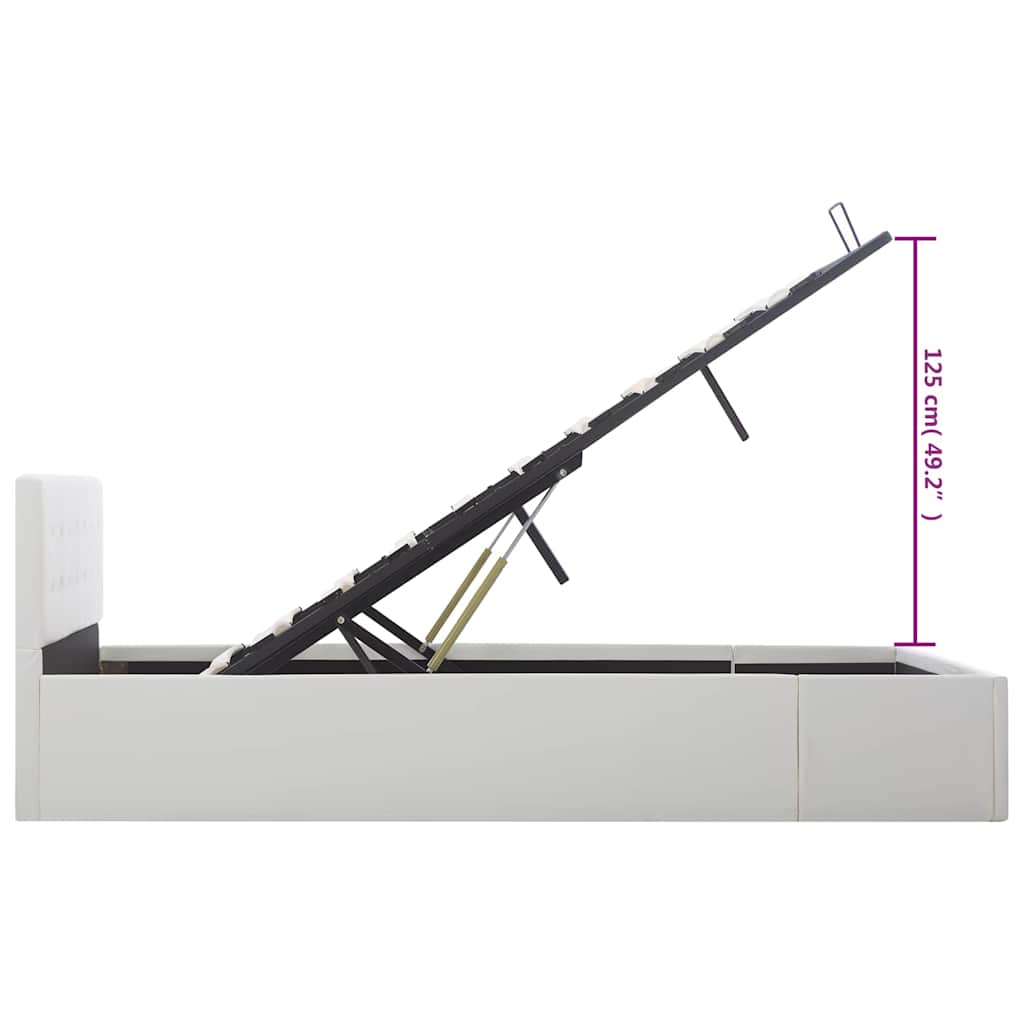 Cadre de lit avec rangement hydraulique 140x200 cm similicuir
