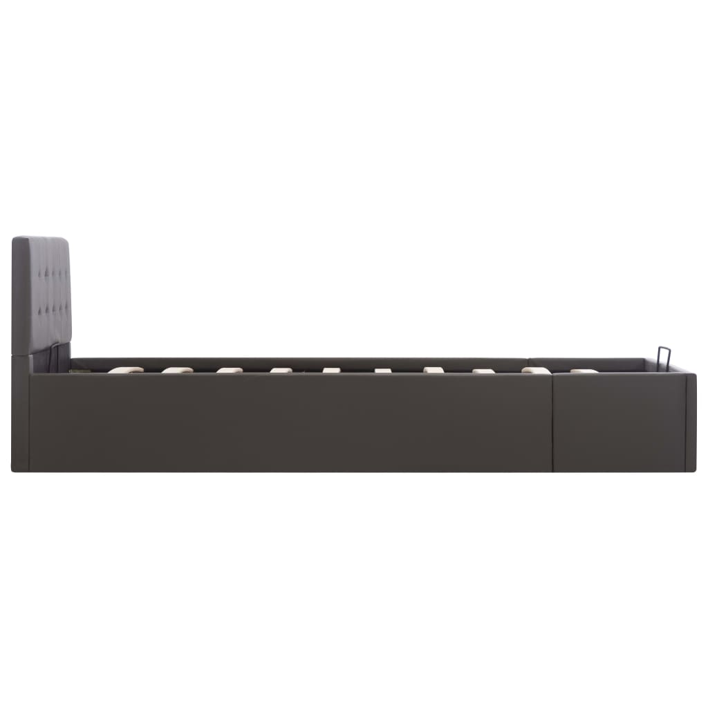 Cadre de lit à rangement hydraulique Gris Similicuir 90x200 cm - XIOS
