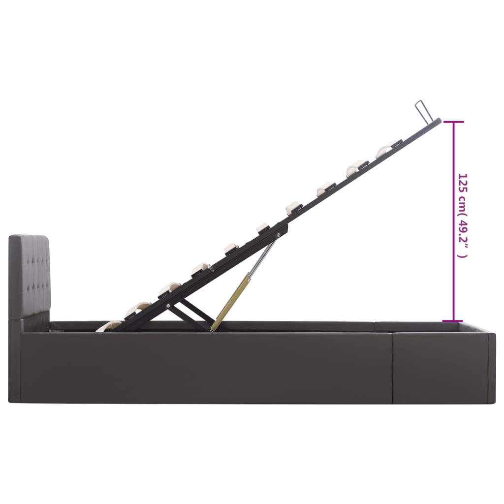 Cadre de lit à rangement hydraulique sans matelas 100x200 cm - XIOS