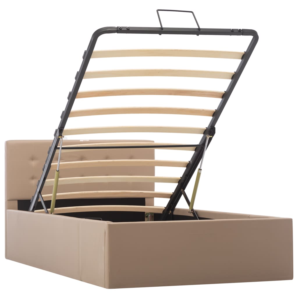 Cadre de lit à stockage Cappuccino Similicuir 100x200cm - XIOS