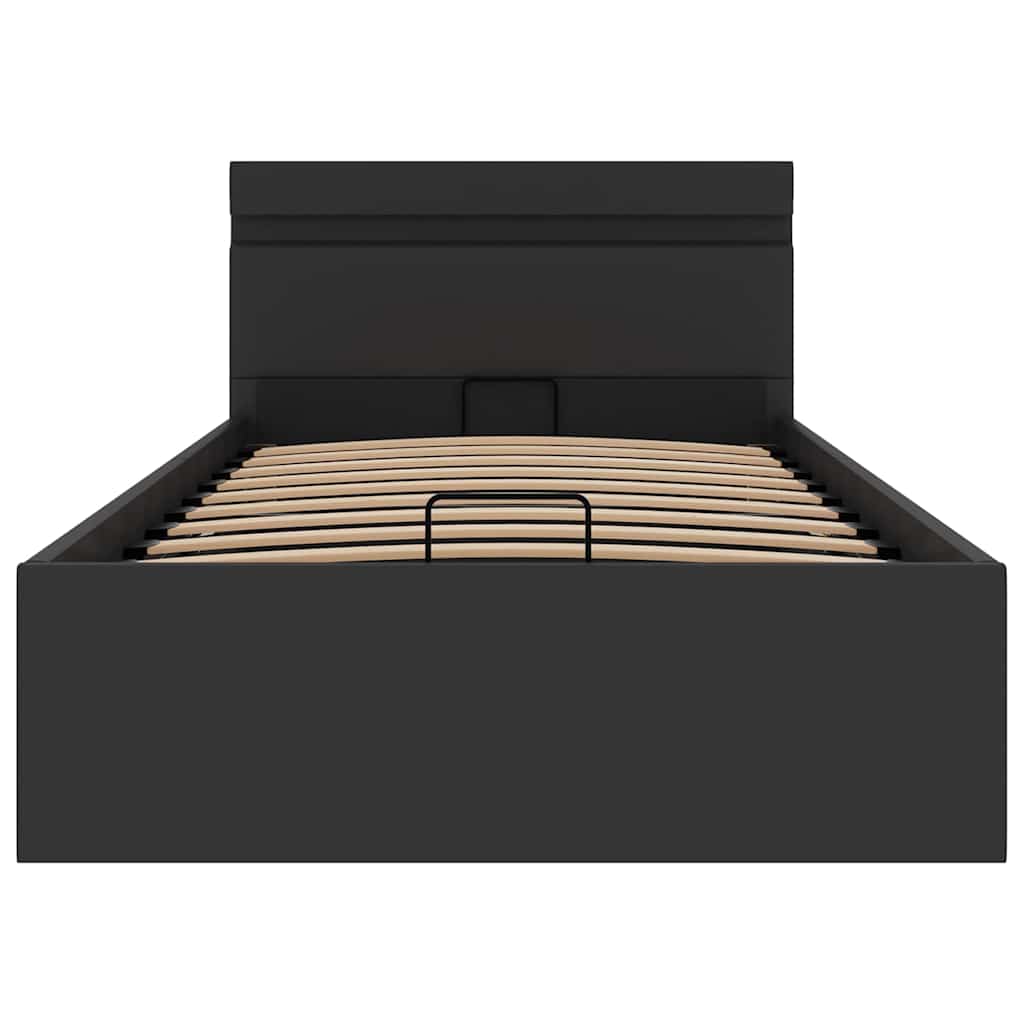 Cadre de lit à rangement hydraulique sans matelas avec LED noir - XIOS