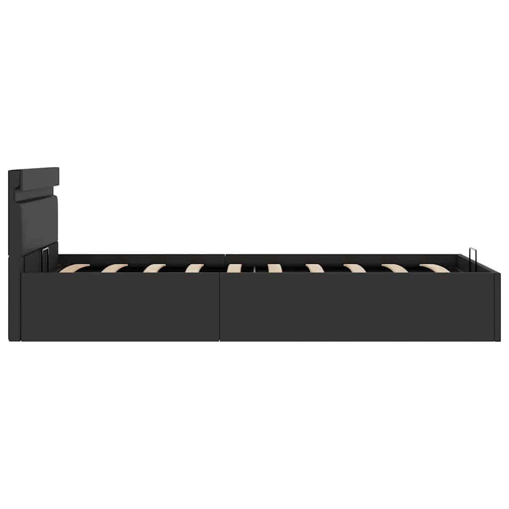 Cadre de lit à rangement hydraulique sans matelas avec LED noir - XIOS