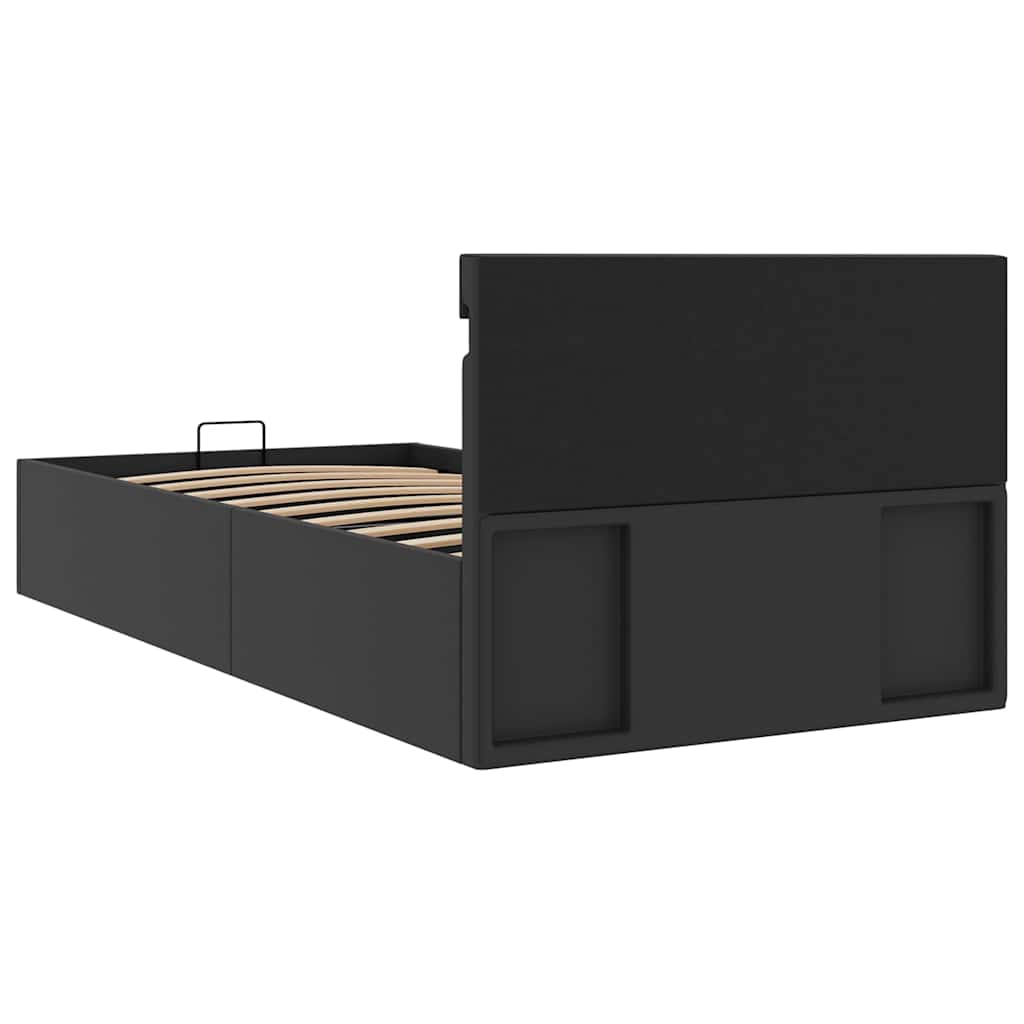 Cadre de lit à rangement hydraulique sans matelas avec LED noir - XIOS