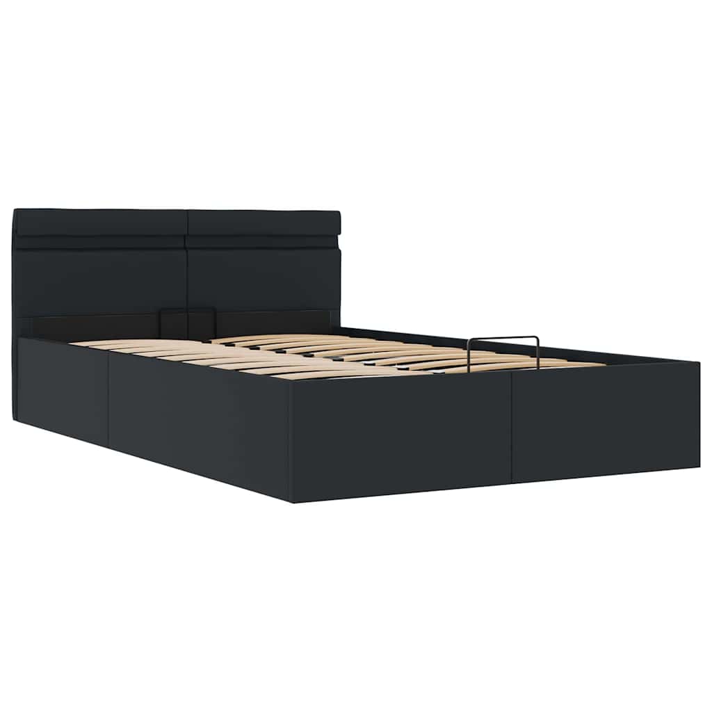 Cadre de lit à rangement hydraulique sans matelas avec LED noir - XIOS