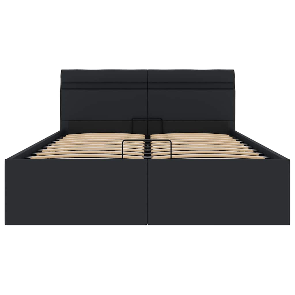 Cadre de lit à rangement hydraulique sans matelas avec LED noir - XIOS