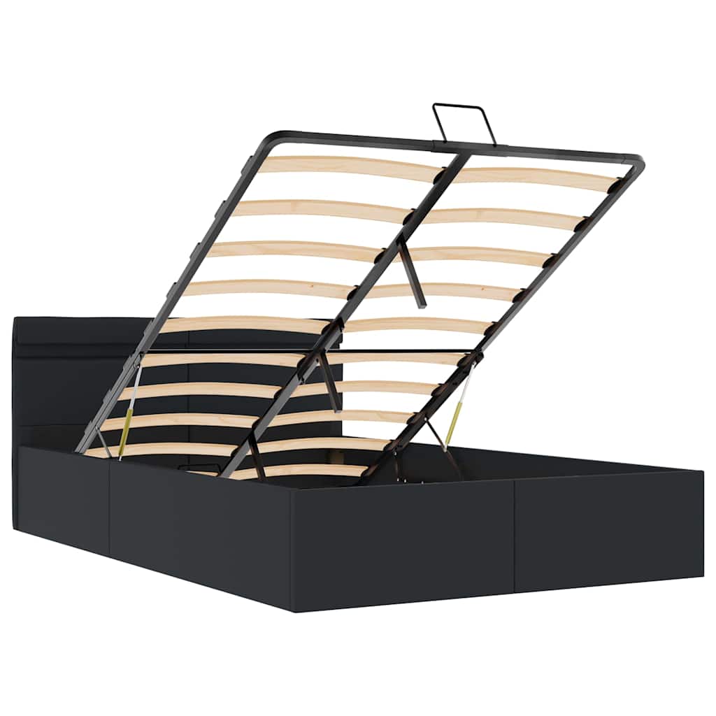 Cadre de lit à rangement hydraulique sans matelas avec LED noir - XIOS