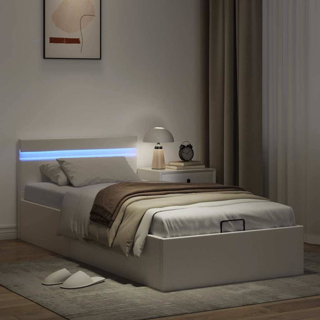 Cadre de lit à rangement hydraulique sans matelas avec LED - XIOS